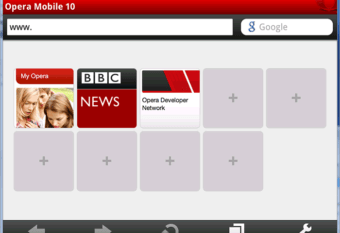 Start Screen Of Opera Mobile In Computer