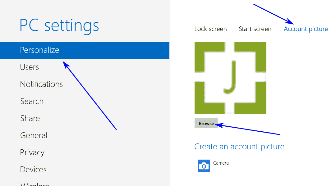 Changing User Account Picture In Windows 8