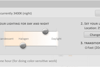 Configured f.lux Settings