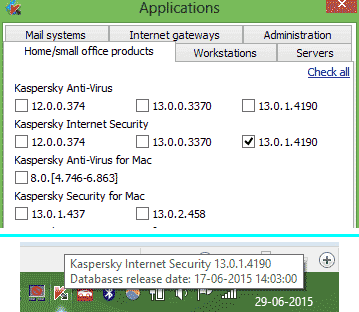 Finding Kaspersky Application Version