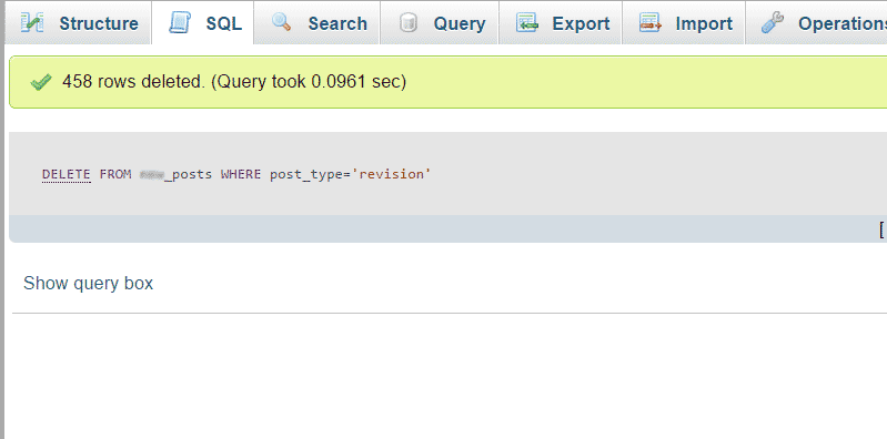 SQL Result of Deleted Post Revisions In WordPress