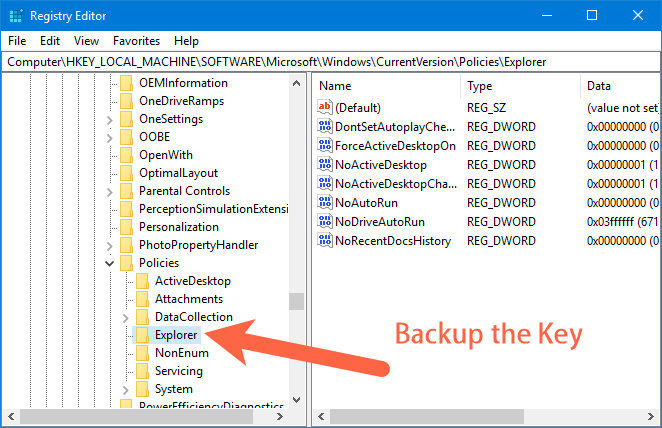 Backup Specific Key of Windows Registry