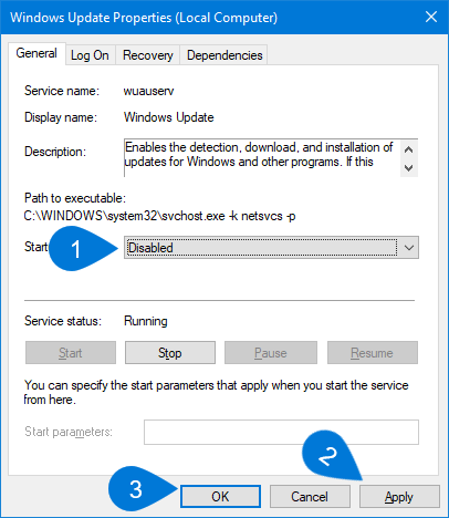 Disable Windows 10 Update Using Services