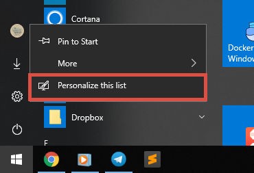 Personalize Items Appear on Start Menu