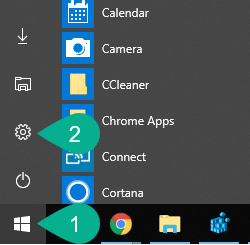 Start Menu Then Settings