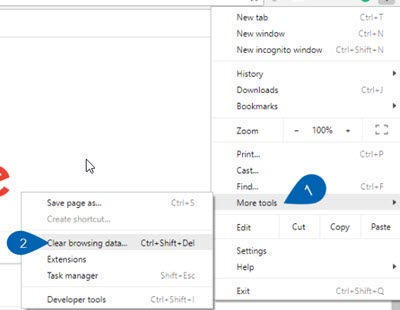 Clearing cache and cookies of Google Chrome - 2