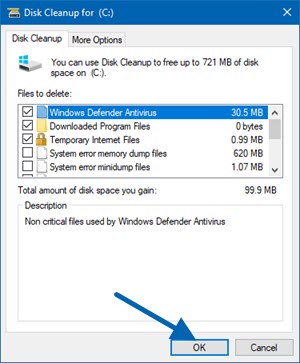 Disk Clean Up deletion