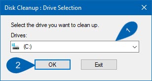 Disk Clean Up Choosing Drive